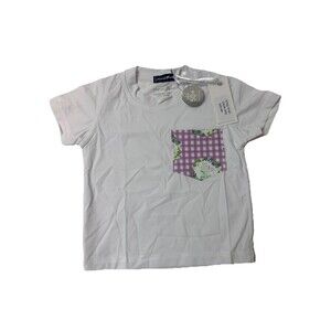 Planet Sea Baby Girls Short Rash Guard Tee 6M White Gingham Pocket NWT UPF50+